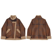Load image into Gallery viewer, Aviator Leather Jacket With Fur
