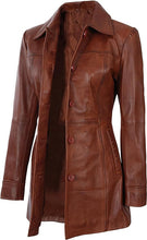 Load image into Gallery viewer, Quilted Brown Leather Blazer
