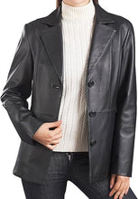 Load image into Gallery viewer, Women Crystal Leather Blazer

