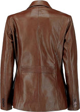 Load image into Gallery viewer, Classic 2-Button Leather Blazer Women
