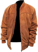 Load image into Gallery viewer, Men's Cowboy Zipper Bomber Style Suede Brown Jacket

