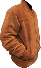 Load image into Gallery viewer, Men's Cowboy Zipper Bomber Style Suede Brown Jacket
