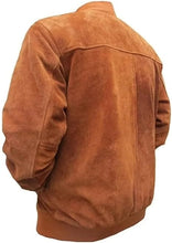 Load image into Gallery viewer, Men's Cowboy Zipper Bomber Style Suede Brown Jacket
