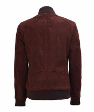 Load image into Gallery viewer, Women’s Dark Brown Suede Leather Bomber Jacket
