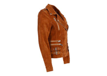 Load image into Gallery viewer, Women Suede Trucker Jacket
