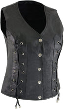 Load image into Gallery viewer, Ladies Black Leather Vest
