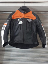 Load image into Gallery viewer, Harley Davidson men's jacket 5XL black orange vents zip bar Switchback
