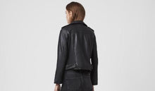 Load image into Gallery viewer, Women Black Genuine Leather Jacket Real Leather Jacket Soft Lambskin Biker Short Jacket
