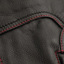 Load image into Gallery viewer, Men's Black Arm Leather Vest W/ Red Paisley Lining &amp; Thread Concealed Waistcoat
