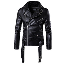 Load image into Gallery viewer, Spring Zipper Punk Jacket Motorcycle Genuine Leather Jacket Men
