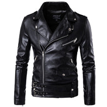 Load image into Gallery viewer, Spring Zipper Punk Jacket Motorcycle Genuine Leather Jacket Men
