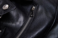 Load image into Gallery viewer, 2020 Fashion Wholesale Multi Zipper Black Collar Men Motorcycle Leather Jacket
