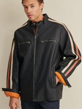Load image into Gallery viewer, Big &amp; Tall Motorcycle Faux-Leather Jacket
