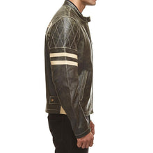 Load image into Gallery viewer, Royal Enfield Biker Jacket Genuine Leather For Men's Cafe Racer Drifter Jacket
