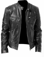 Load image into Gallery viewer, MEN'S VINTAGE CAFE RACER BLACK BROWN GENUINE LEATHER SLIM FIT RETRO BIKER JACKET
