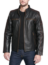 Load image into Gallery viewer, Big &amp; Tall Antique Leather Cycle Jacket
